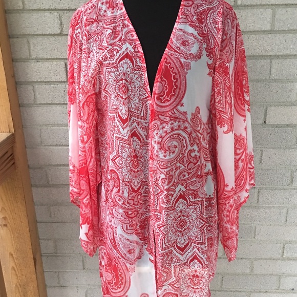 Forever 21 Other - Forever 21 Red Paisley Kimono Duster